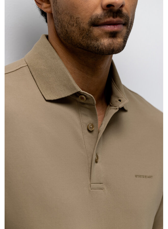 State of Art polo pique korte mouw beige
