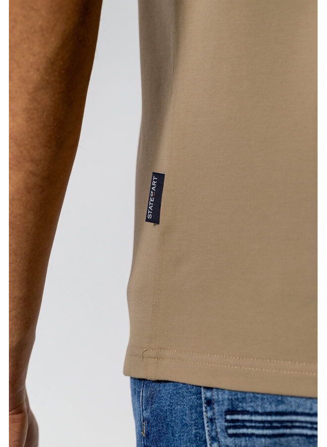 State of Art polo pique korte mouw beige