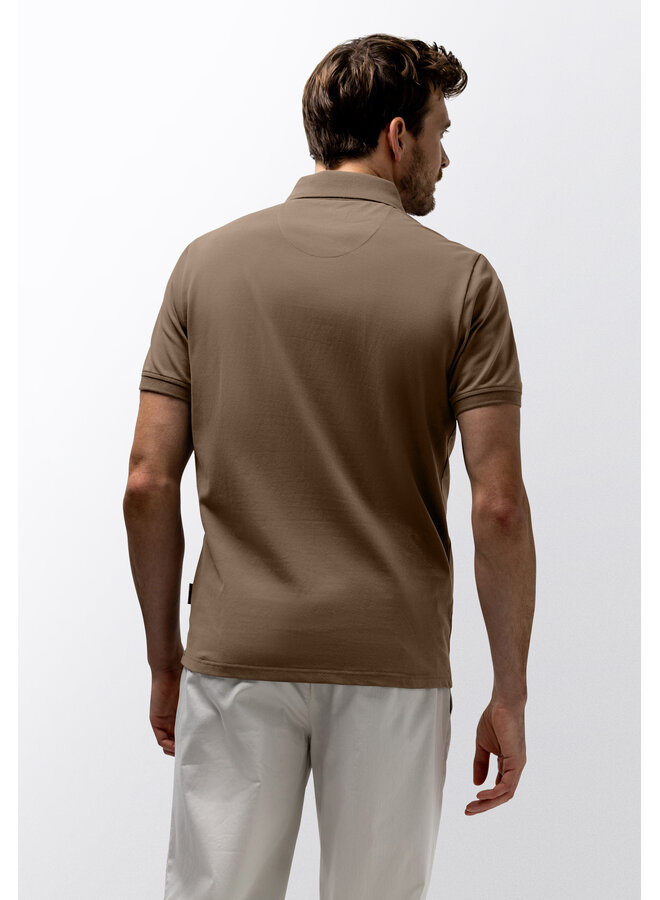State of Art polo pique korte mouw taupe
