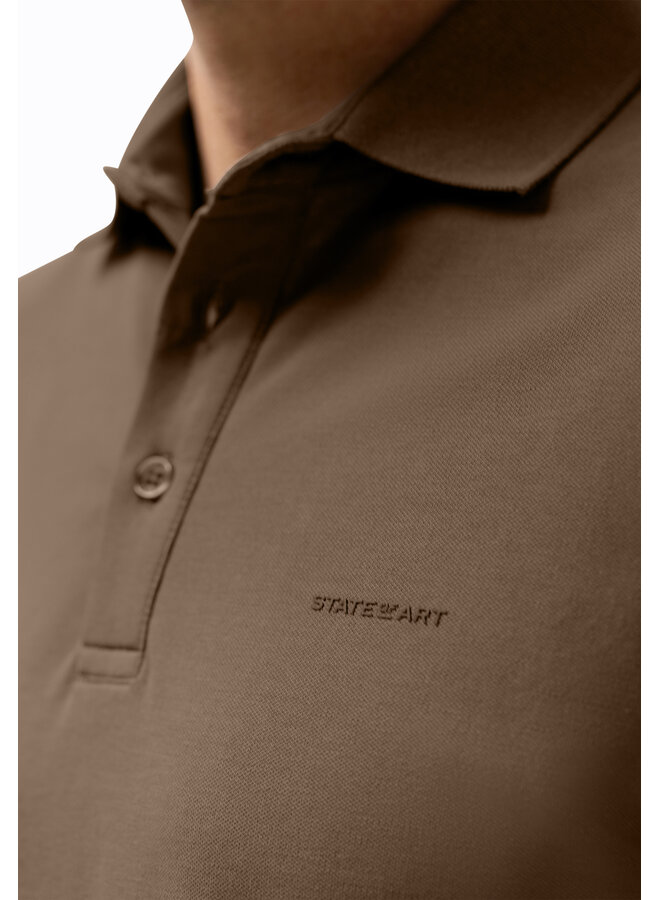 State of Art polo pique korte mouw taupe