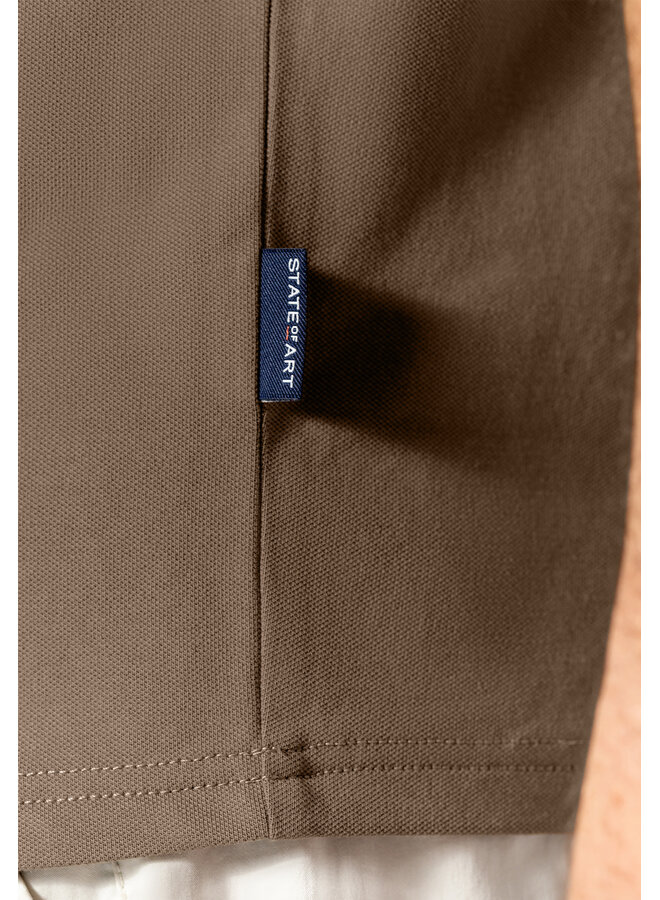 State of Art polo pique korte mouw taupe