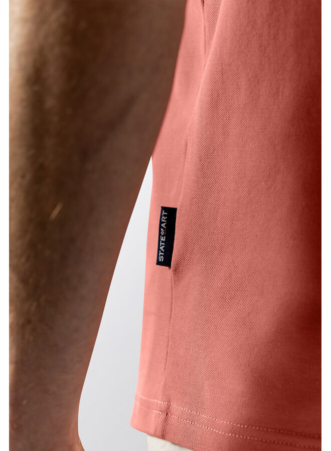 State of Art polo pique korte mouw koraal