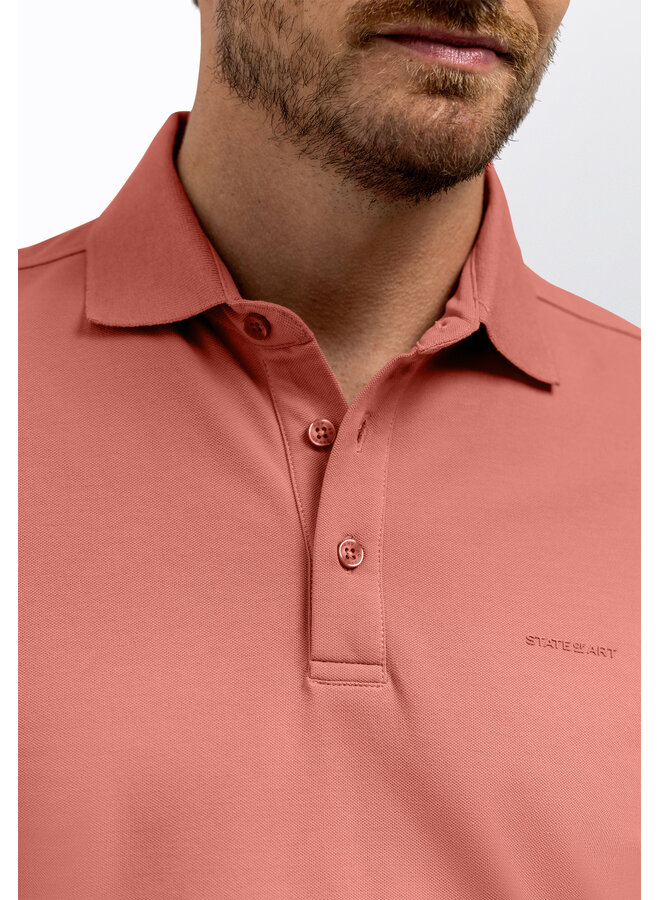 State of Art polo pique korte mouw koraal