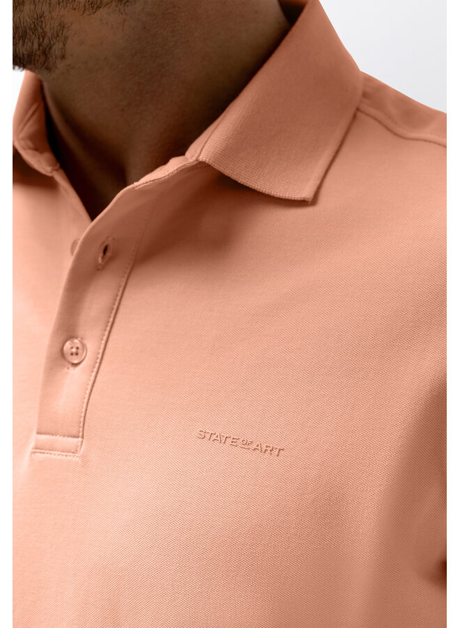 State of Art pique polo korte mouw peach