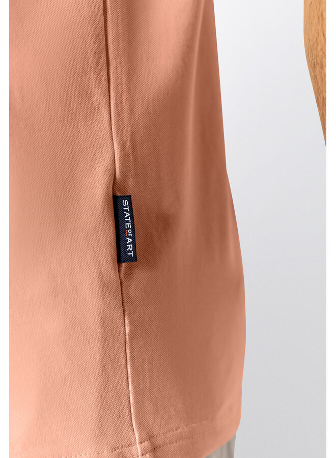 State of Art pique polo korte mouw peach