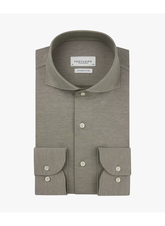 Profuomo Japanese knitted shirt brown