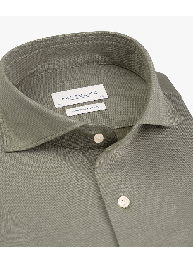 Profuomo Japanese knitted shirt brown