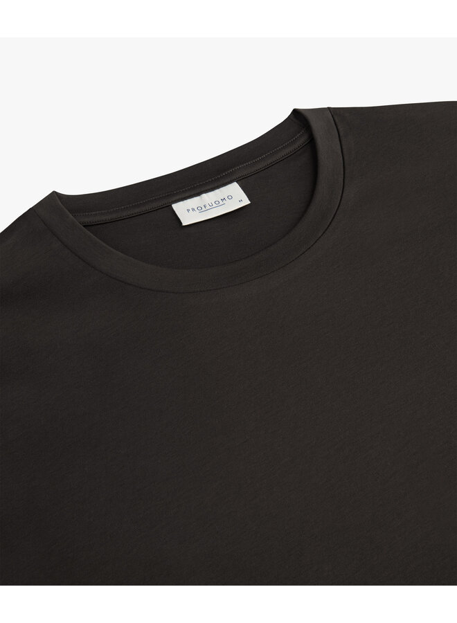 Profuomo t-shirt pima cotton dark brown