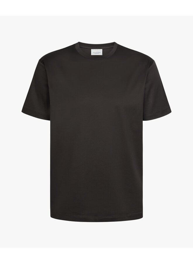 T-shirt ronde hals pima cotton dark brown
