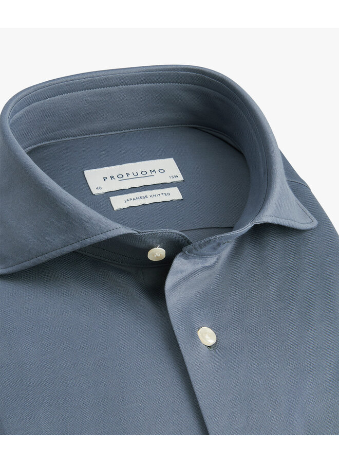 Profuomo Japanese knitted shirt jeans blauw