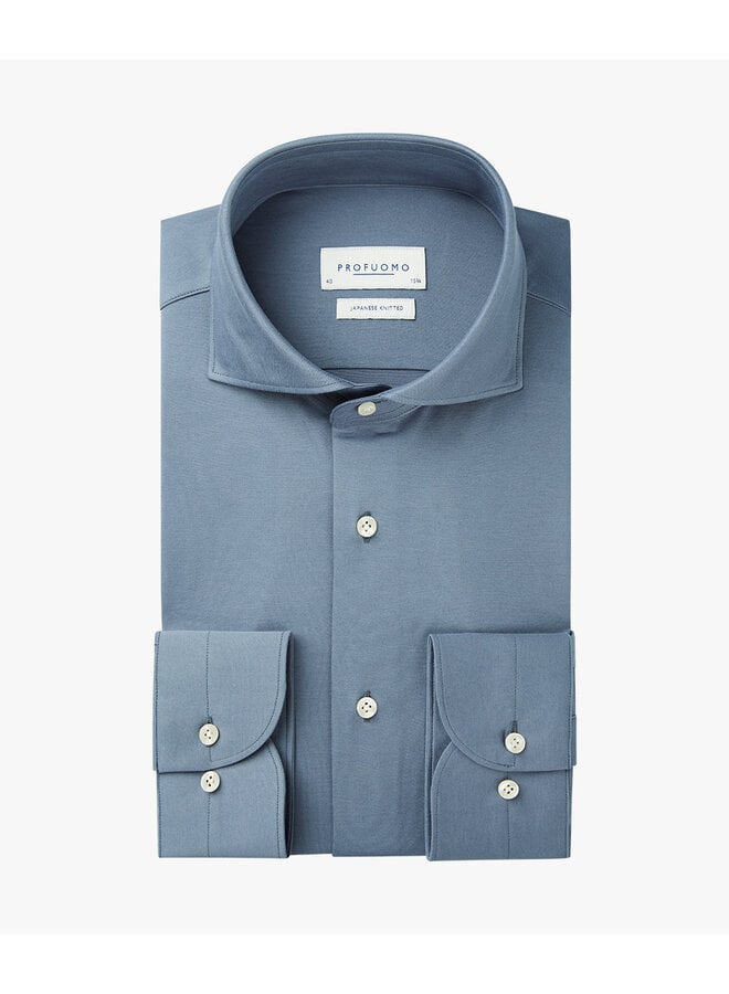 Japanese knitted shirt jeansblauw