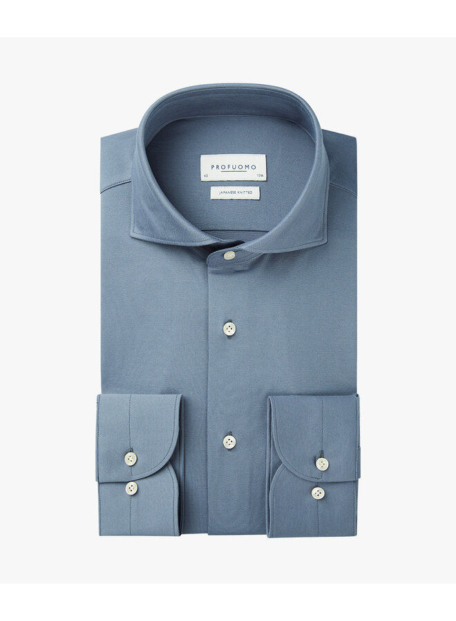 Profuomo Japanese knitted shirt jeans blauw