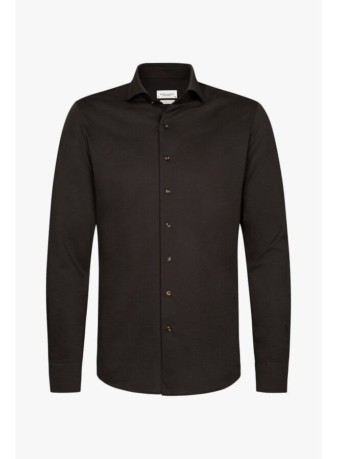 Japanese knitted shirt donkerbruin