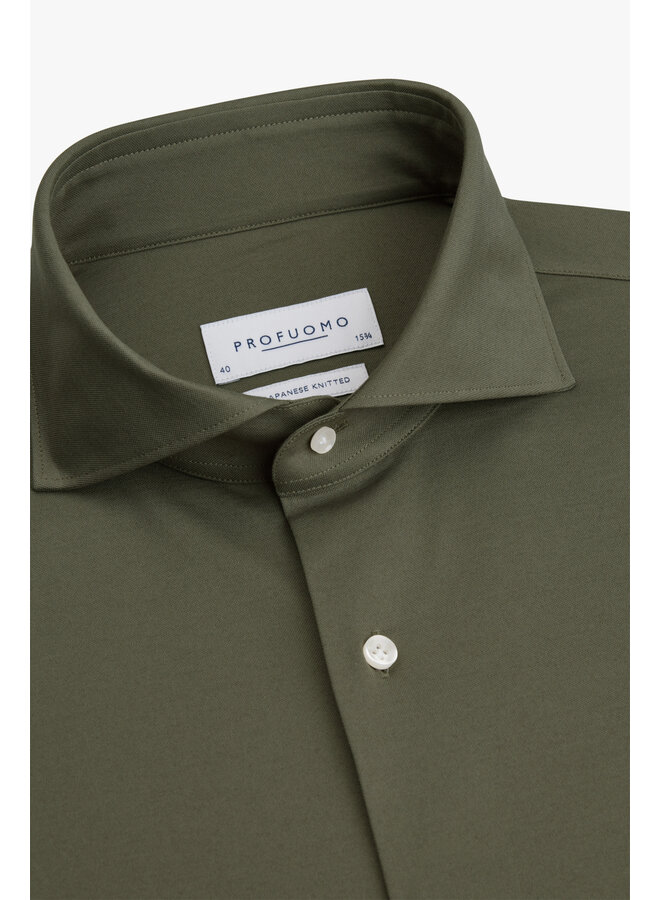 Profuomo Japanese Knitted shirt groen