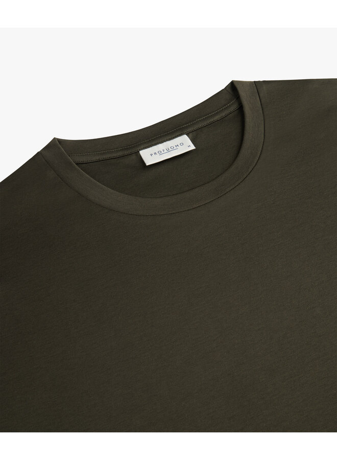 Profuomo t-shirt pima cotton dark green