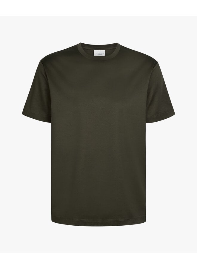 T-shirt ronde hals pima cotton dark green