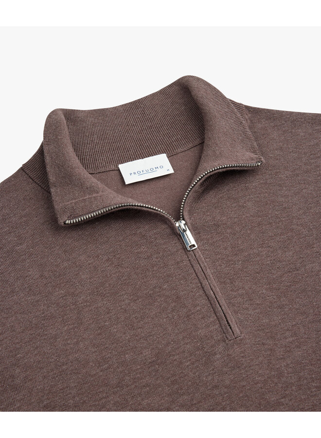 Profuomo half zip lyocell pullover Aubergine