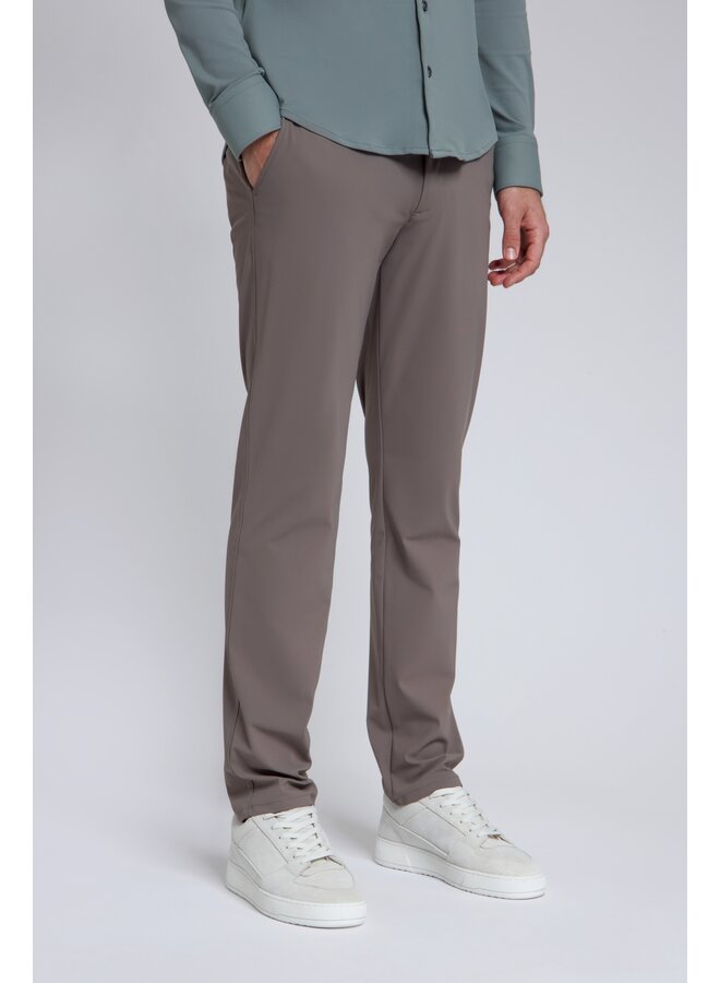 Travelpant chino met koorte taupe L32