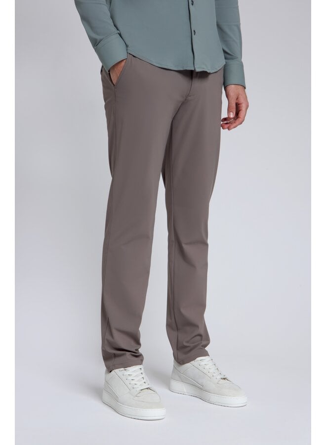 Travelpant chino met koortje taupe L34