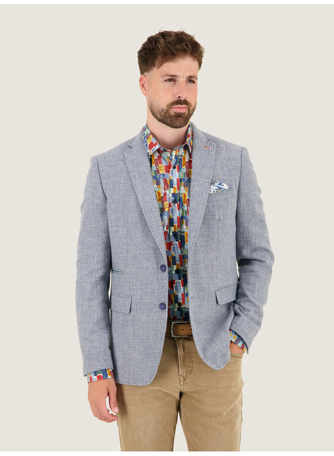 Colbert structure wol look denim blue