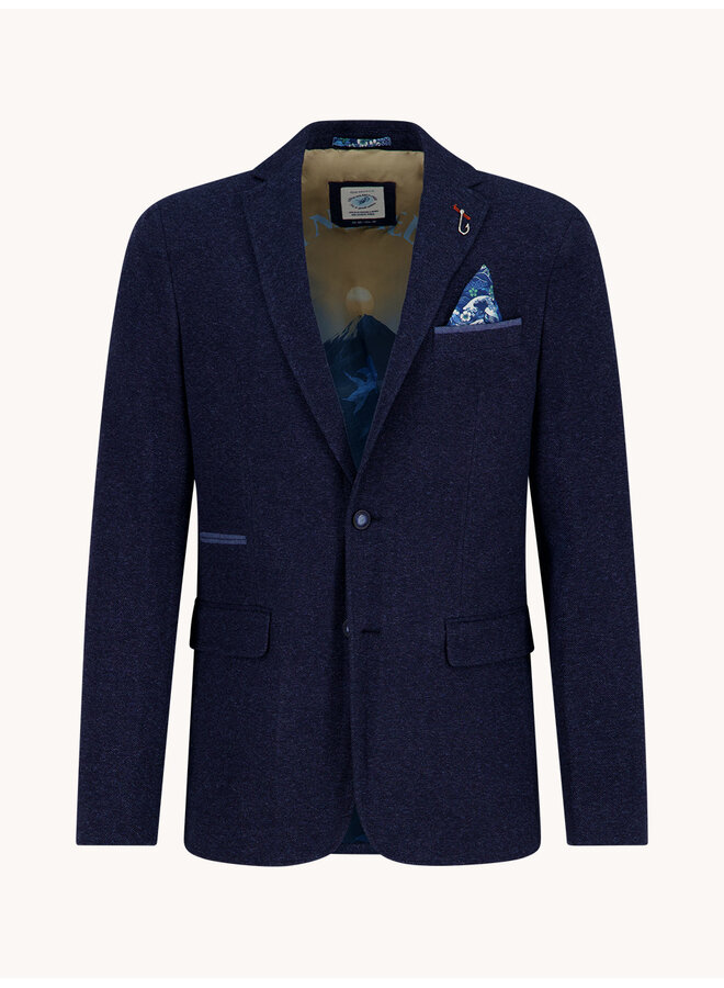 A Fish named Fred pique blazer dark navy