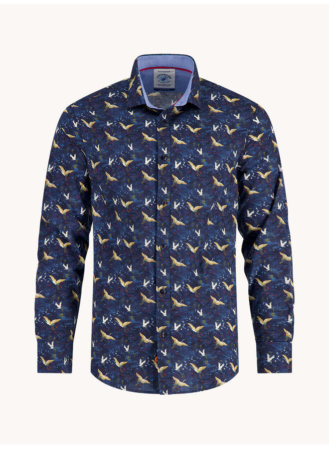 Shirt lange mouw Tokyo trip Kraanvogel night sky blue