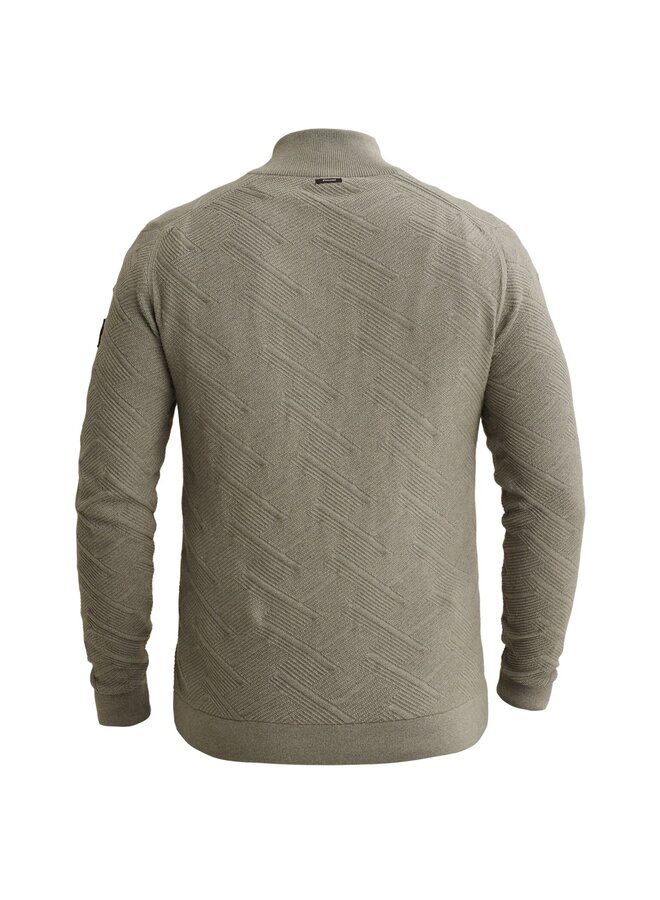 Vanguard half zip pullover met structuur groen