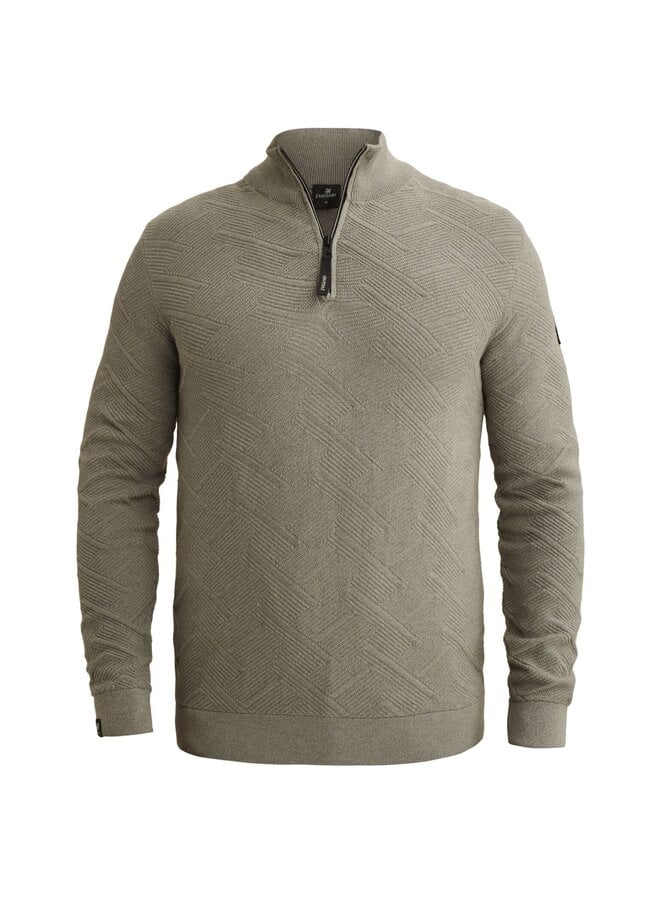 Pullover half zip structure forest fog green