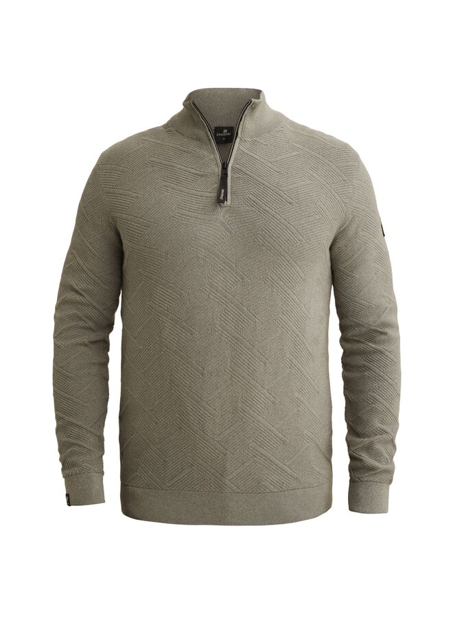 Vanguard half zip pullover met structuur groen