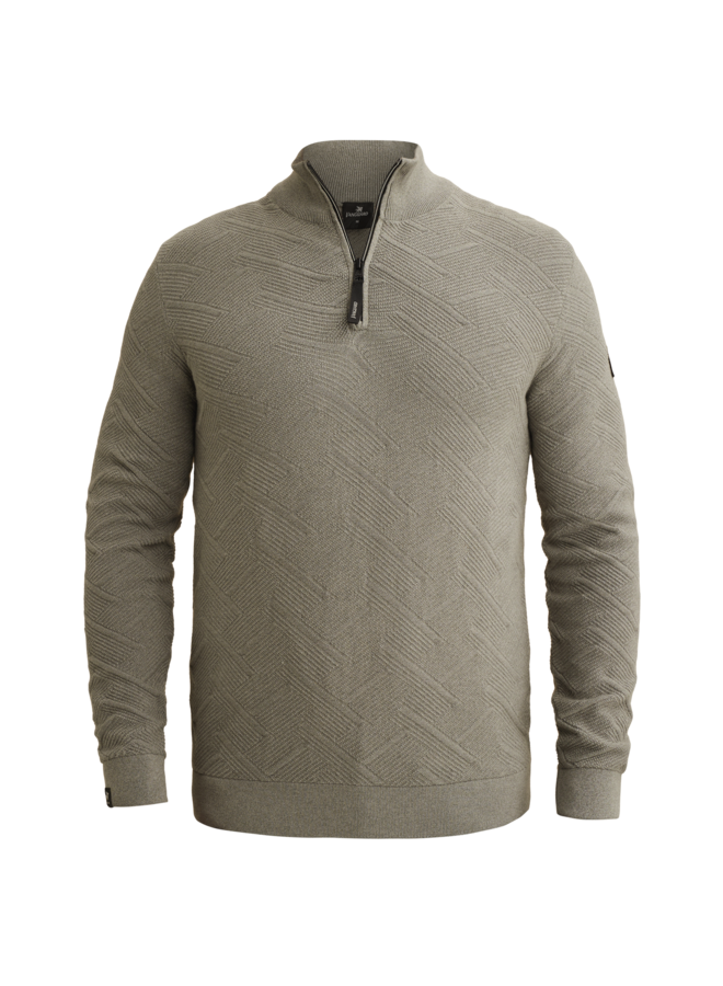 Pullover half zip structure forest fog green