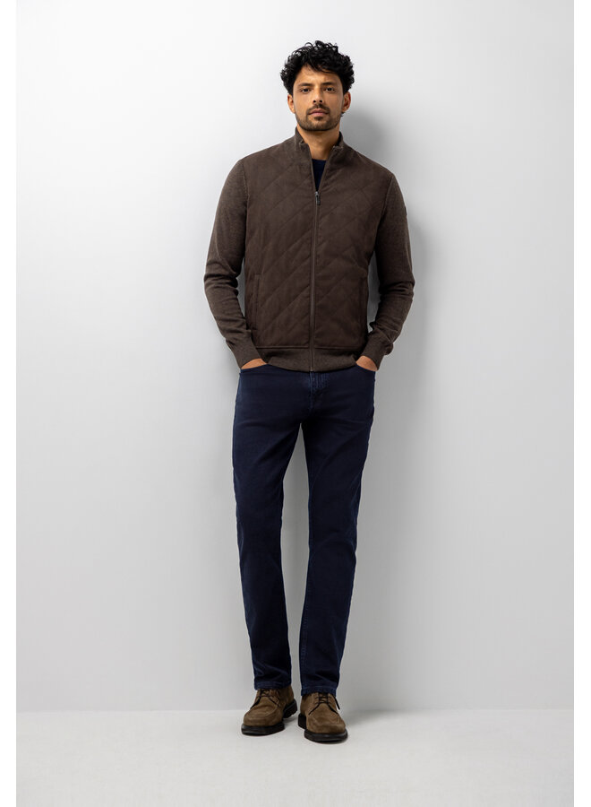 State of Art vest met suede voorkant donkerbruin