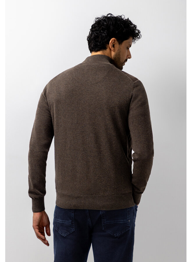 State of Art vest met suede voorkant donkerbruin