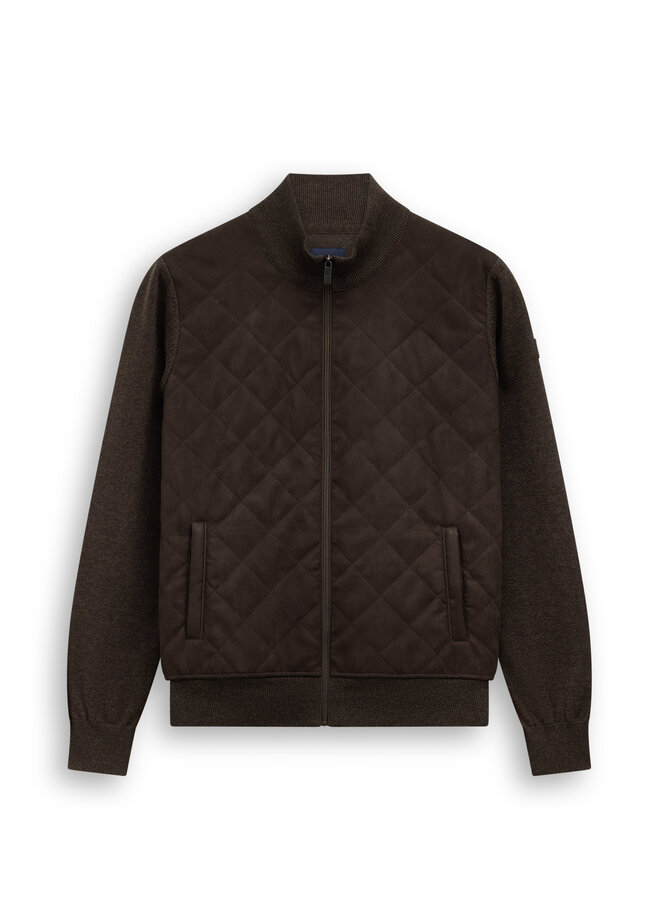 State of Art vest met suede voorkant donkerbruin