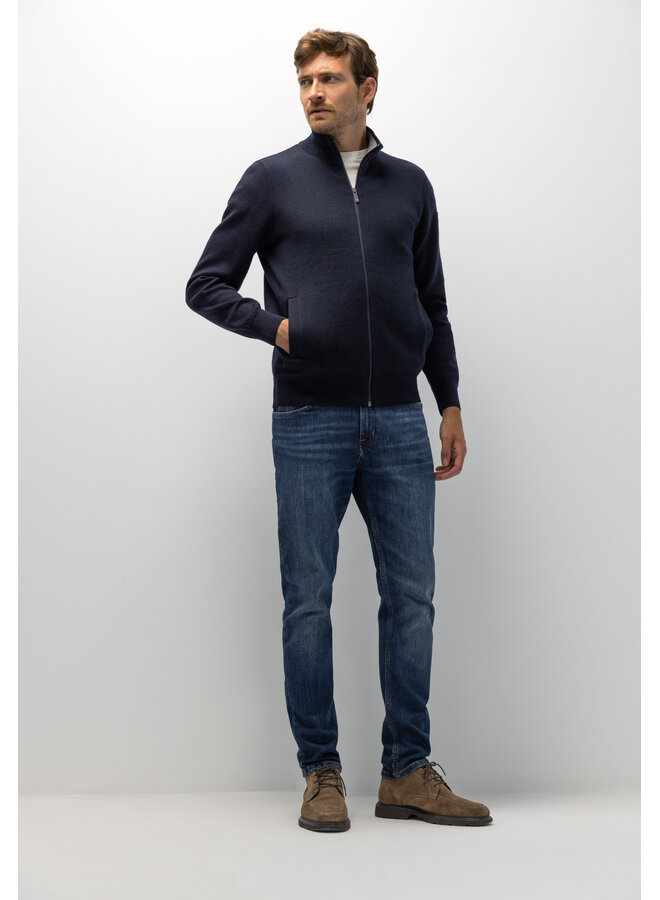 State of Art vest met rits wolmix navy