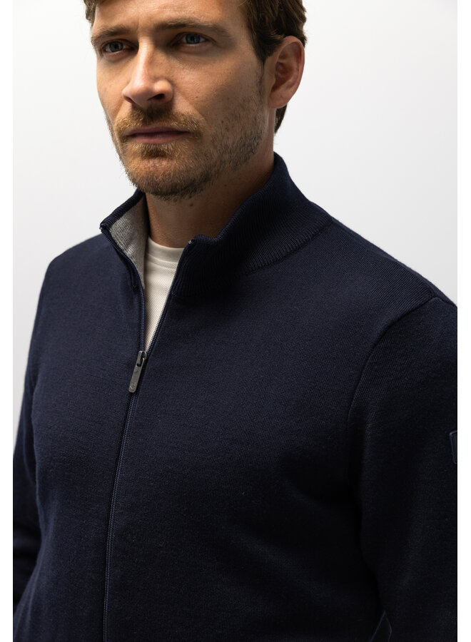 State of Art vest met rits wolmix navy