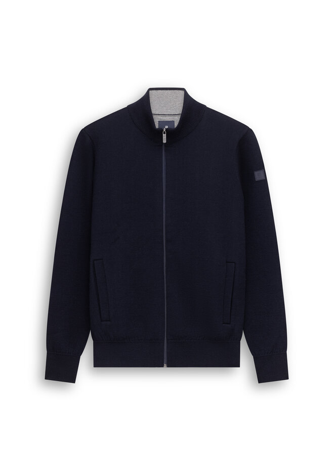 State of Art vest met rits wolmix navy