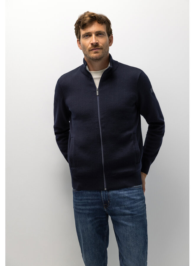 State of Art vest met rits wolmix navy