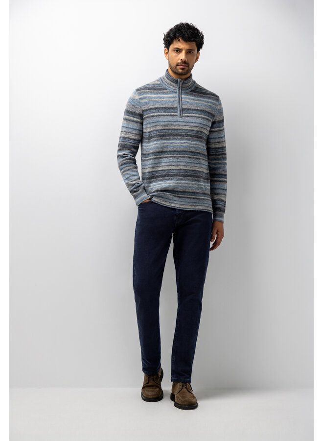 State of Art pullover met rits streepdessin