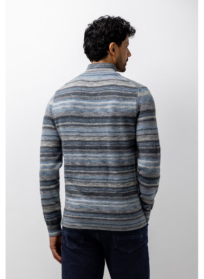 State of Art pullover met rits streepdessin