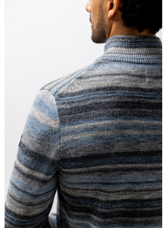 State of Art pullover met rits streepdessin