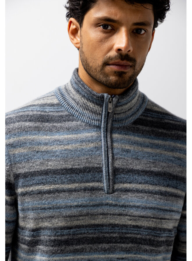 State of Art pullover met rits streepdessin