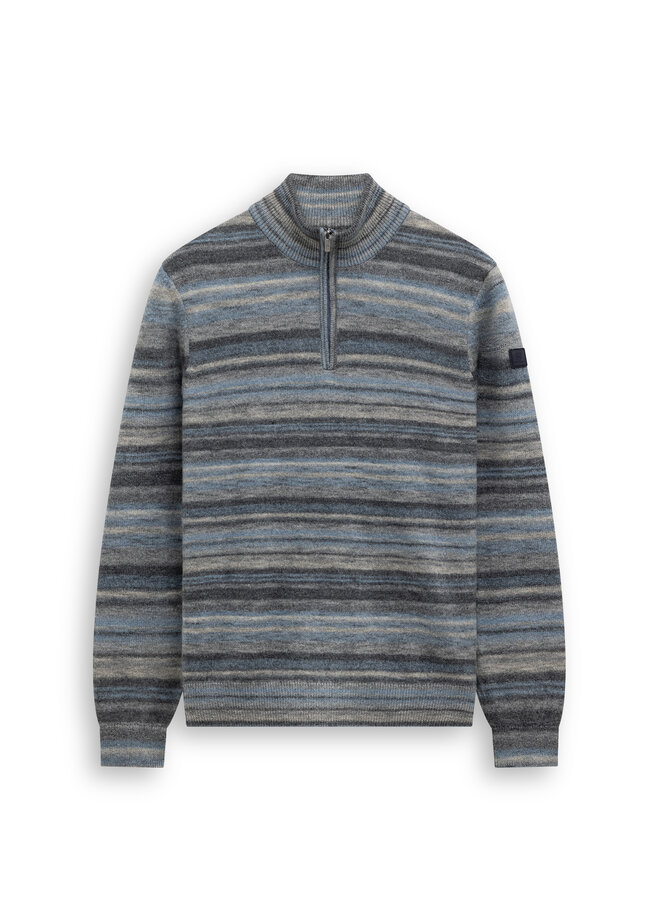 State of Art pullover met rits streepdessin