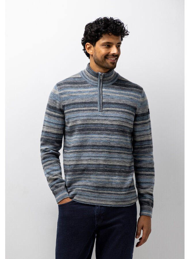 State of Art pullover met rits streepdessin
