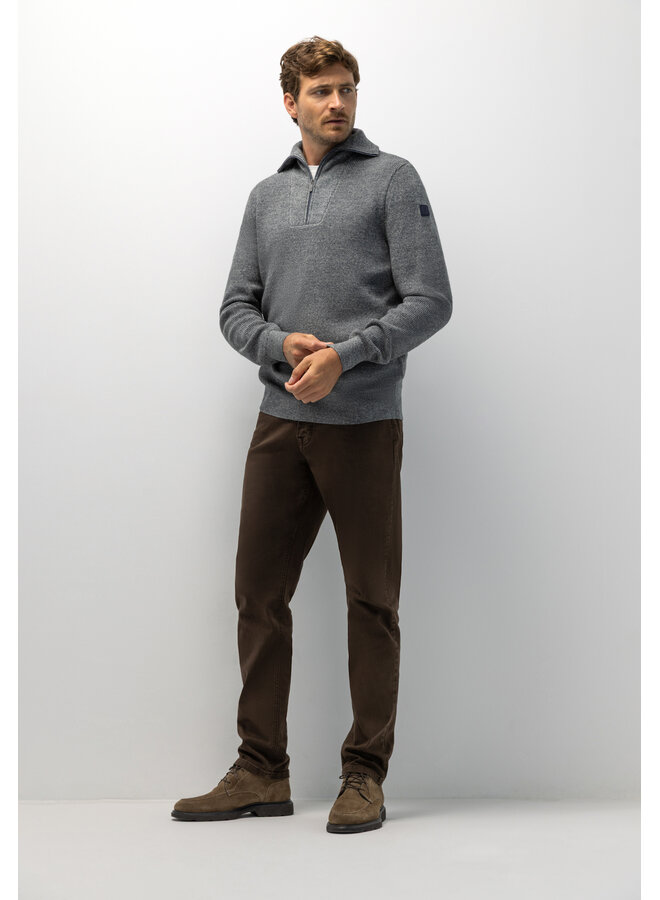 State of Art pullover met schipperskraag jeansblauw
