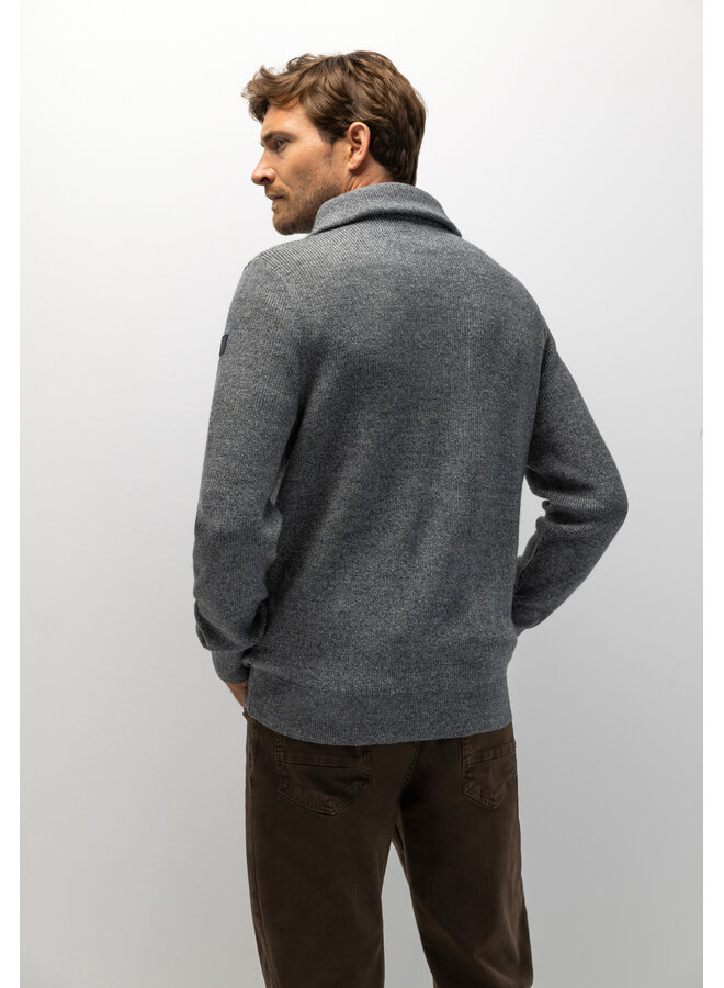 State of Art pullover met schipperskraag jeansblauw