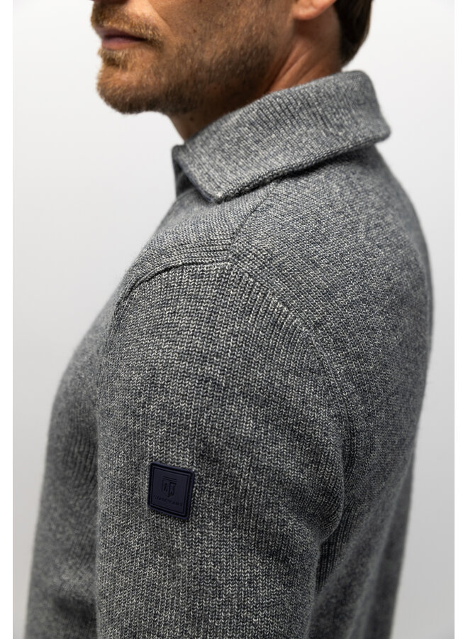 State of Art pullover met schipperskraag jeansblauw