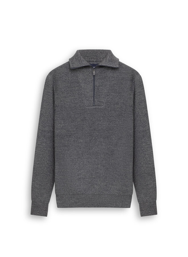 State of Art pullover met schipperskraag jeansblauw