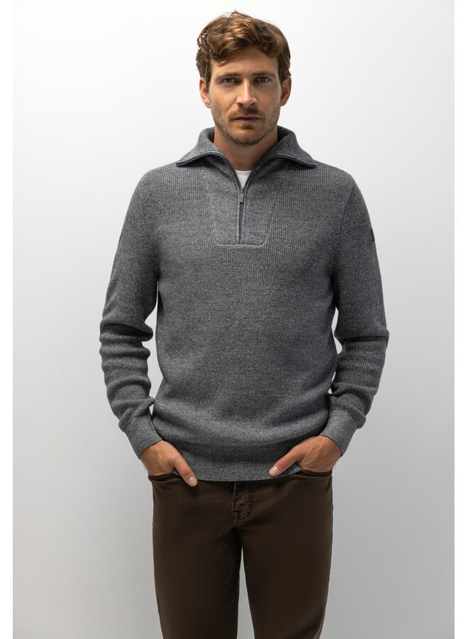 Pullover met schipperskraag melee jeanskleur