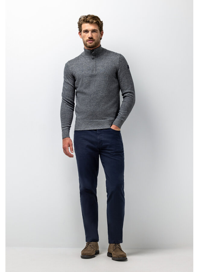 State of Art pullover half zip katoen jeans blauw