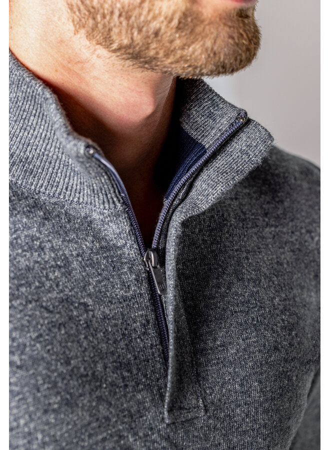 State of Art pullover half zip katoen jeans blauw